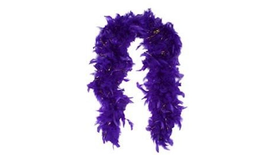 Purple Feather Boas with Gold Tinsel