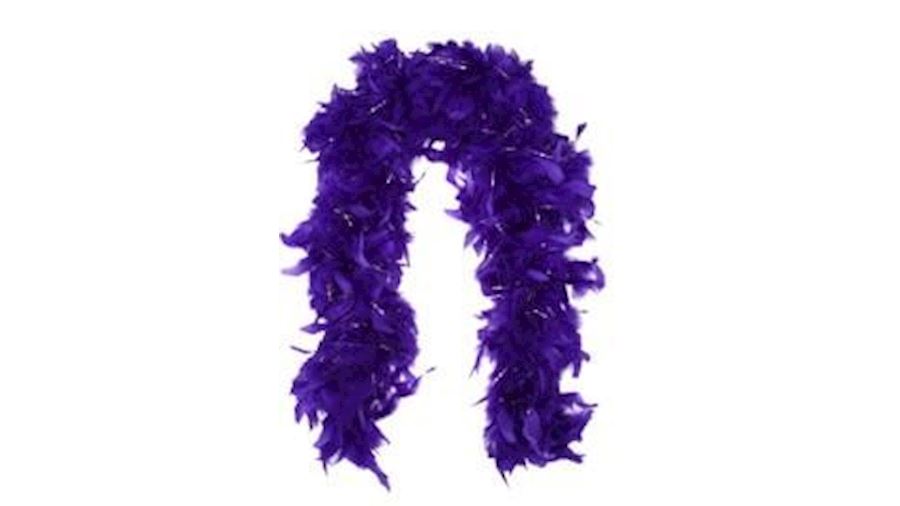 Purple Feather Boas with Silver Tinsel