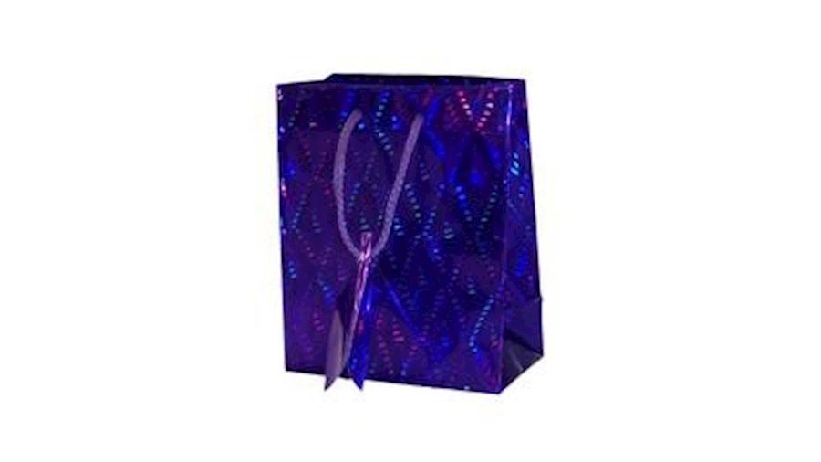 18in x 13in x 4in Purple Hologram Shopping Bag