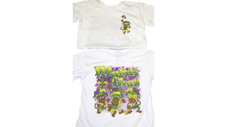 Kids Mardi Gras Long Sleeve T-Shirts w/ Glittered 