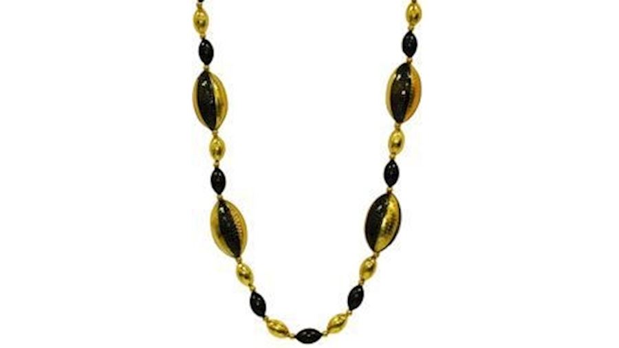 Black and Gold Football Beads {saints}-EA