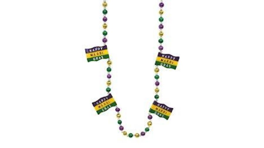 Happy Mardi Gras Flag Necklace-EA