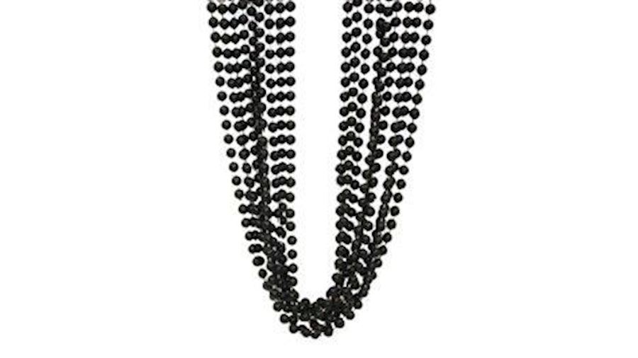 7mm 42in Black Beads{42in, 42 inch, 42 inches}{thr