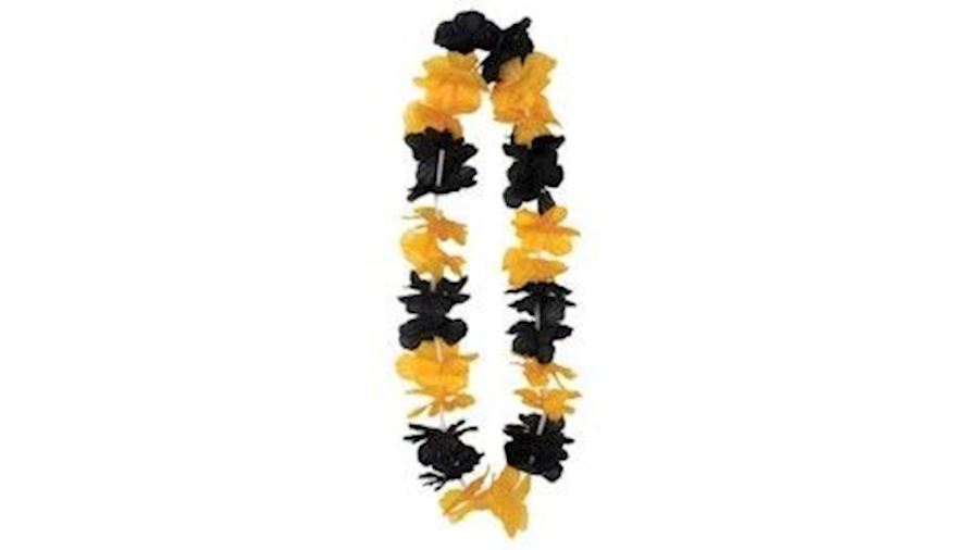 36in Silk N Petals Black and Gold Party Lei{saints