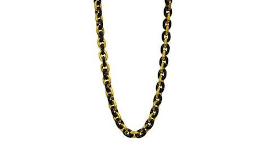 Black and Gold Chain Link Necklace-CS