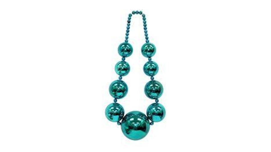 Tapered Metallic Teal / Turquoise Big Ball Bead {n