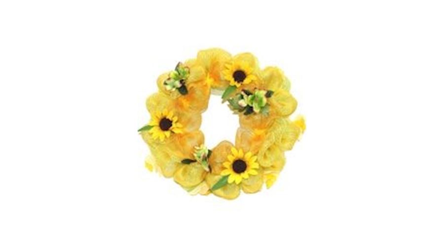 26in Summer Deco Mesh Ribbon Wreath