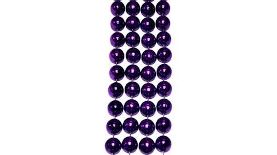 14mm 48in Metallic Purple Beads{throw}-BG