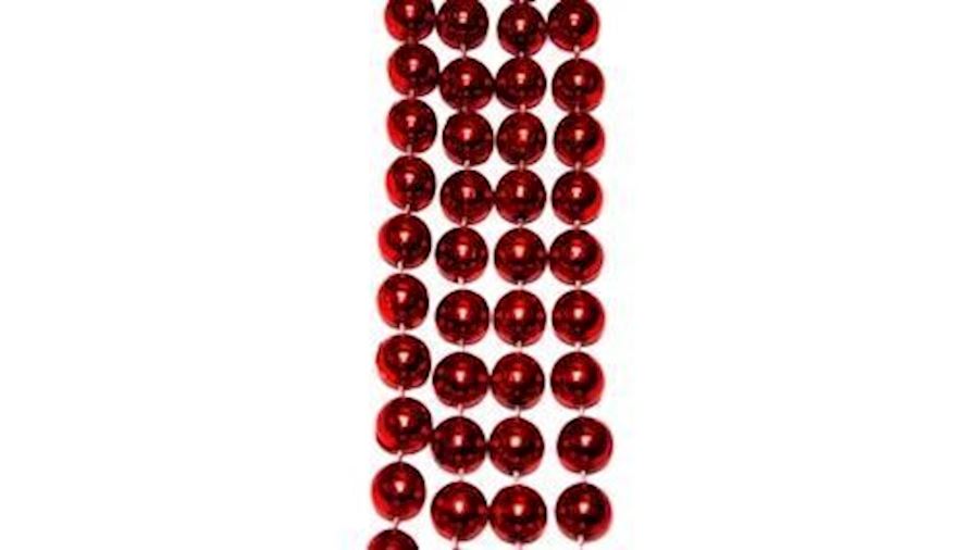 14mm 48in Metallic Red Beads{throw}-CS