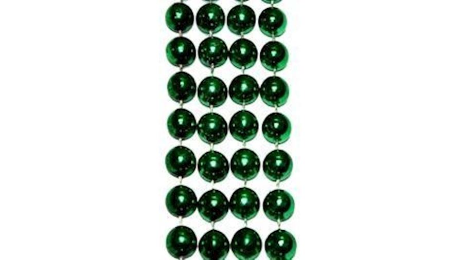 14mm 48in Metallic Green Beads{st. patrick}{throw}