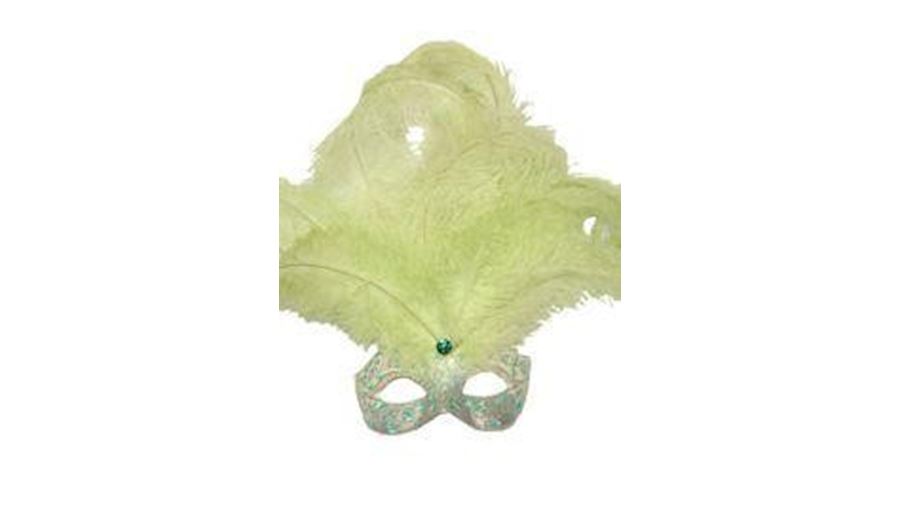 Venetian Masquerade Masks: Light Green and Gold Ma