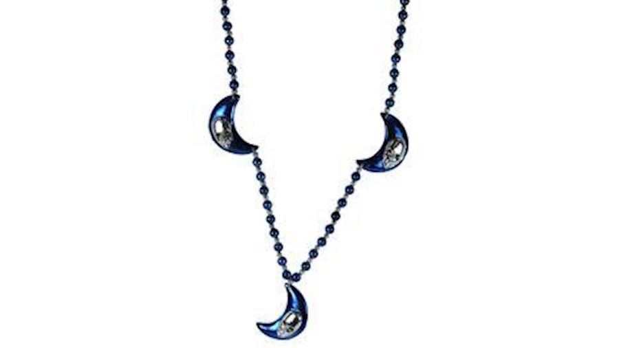 Blue Moon Silver Face Necklace-EA