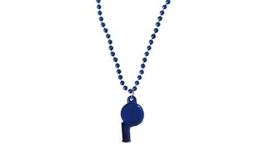 6mm 40in Blue Beads with Whistle{40 inch, 40 inche