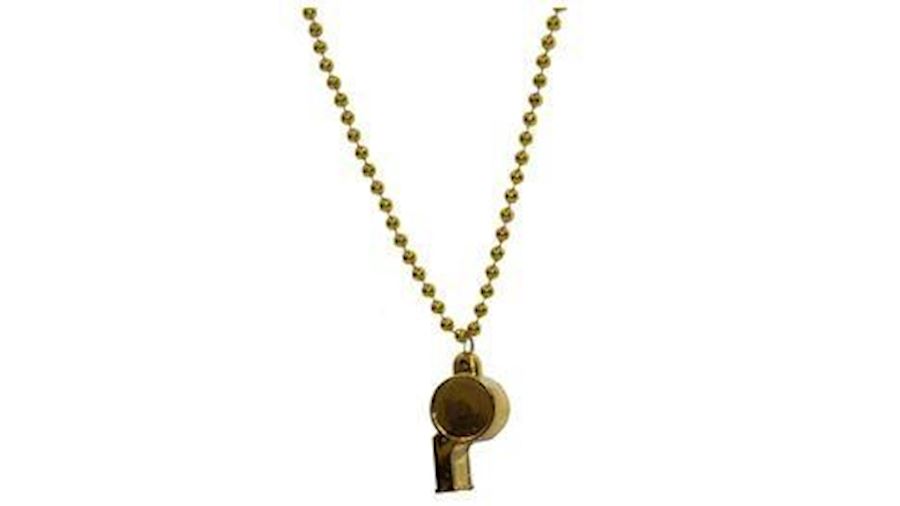 6mm 40in Gold Beads with Whistle{40 inch, 40 inche