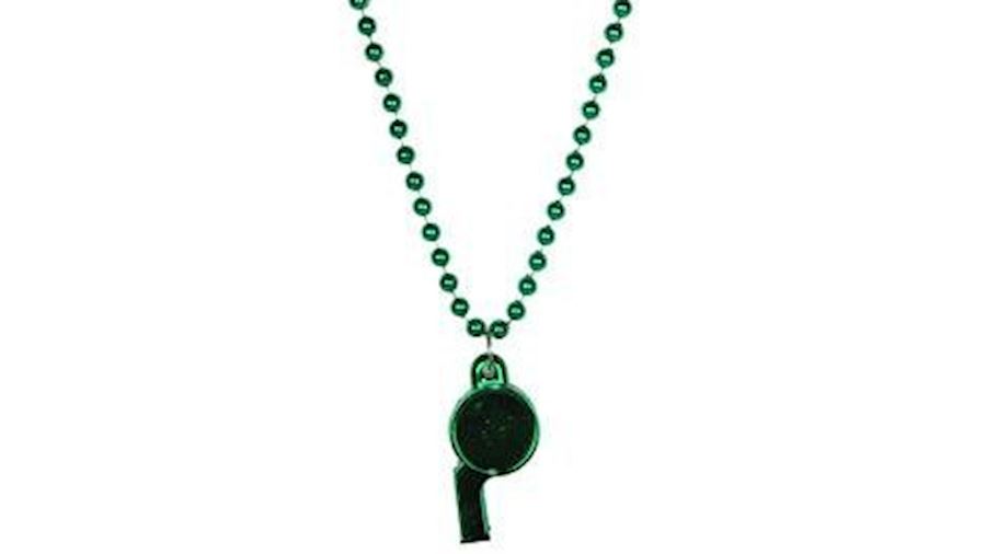 6mm 40in Green Beads with Whistle{40 inch, 40 inch