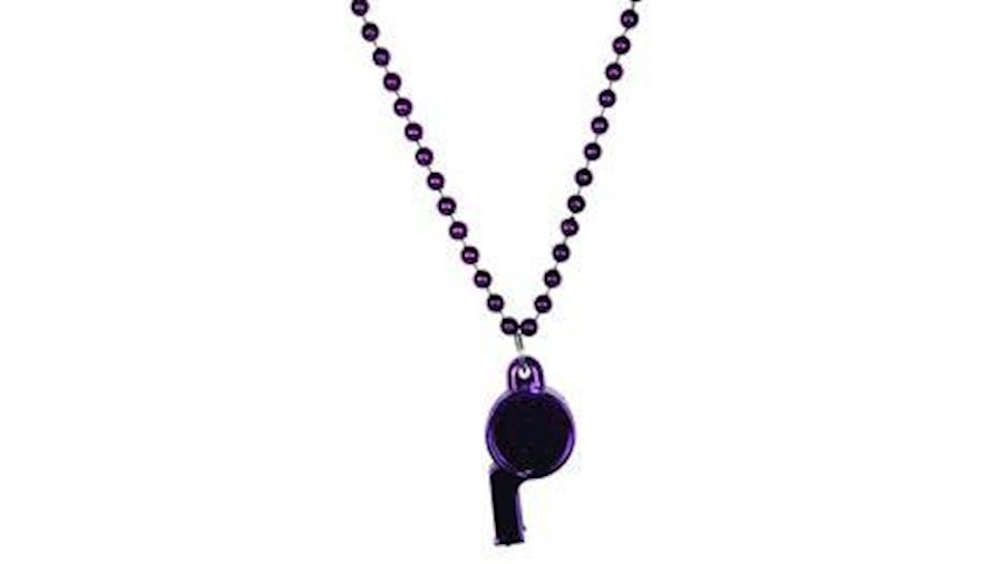 6mm 40in Purple Beads with Whistle{40 inch, 40 inc