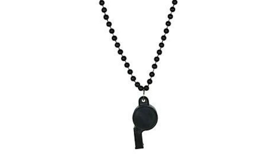 6mm 40in Black Beads with Whistle{40 inch, 40 inch