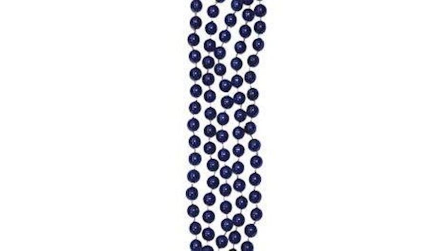 33in 10mm Round Metallic Royal Blue Beads{throw}-B