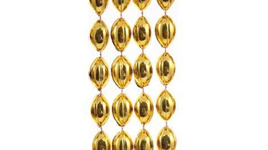 18mm 38in Gold Football Beads{38 inch, 38 inches}{