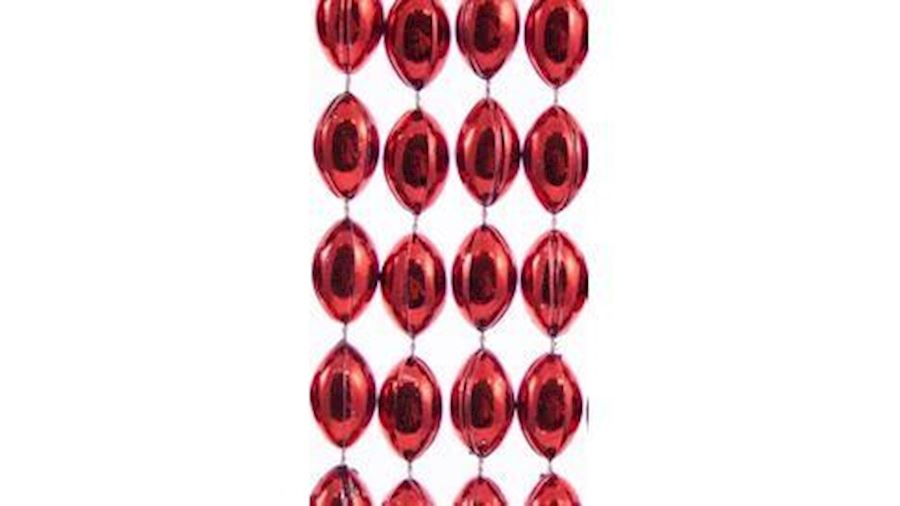 18mm 38in Red Football Beads{38 inch, 38 inches}{t