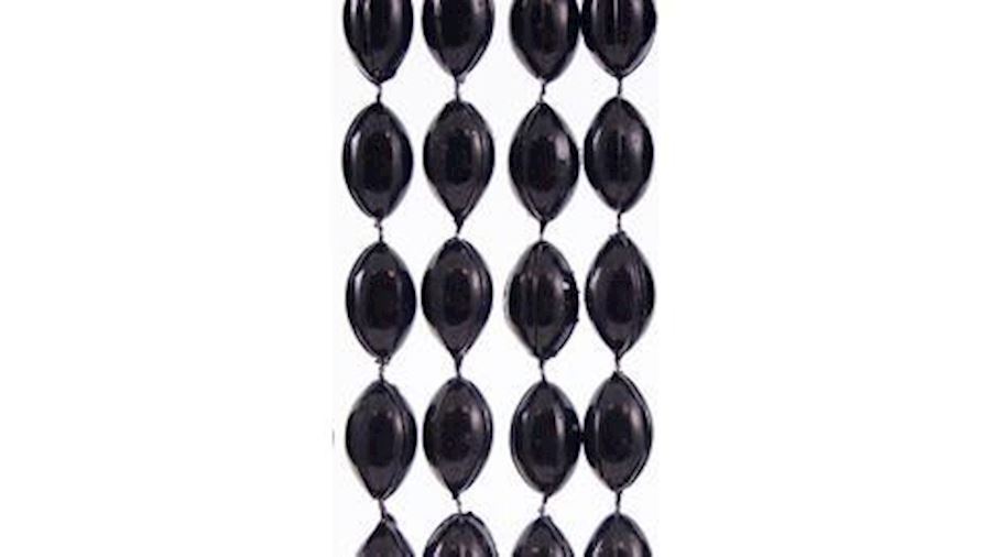 18mm 38in Black Football Beads{38 inch, 38 inches}