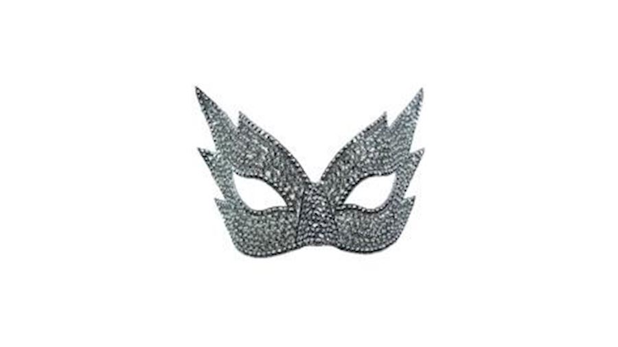 Grey Rhinestone Eye Masquerade Mask