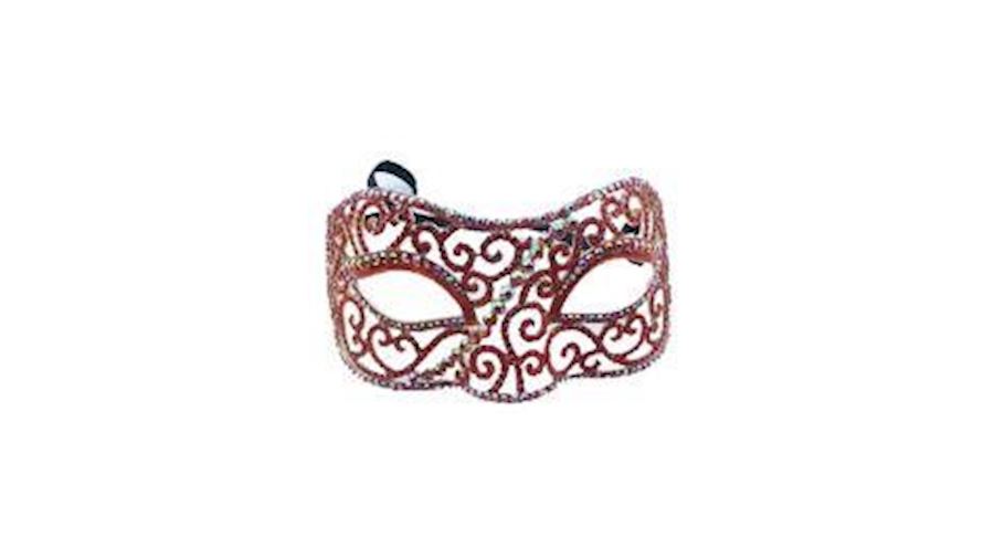 Red Rhinestone Eye Masquerade Mask