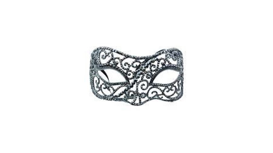 Elegant Grey Rhinestone Eye Masquerade Mask