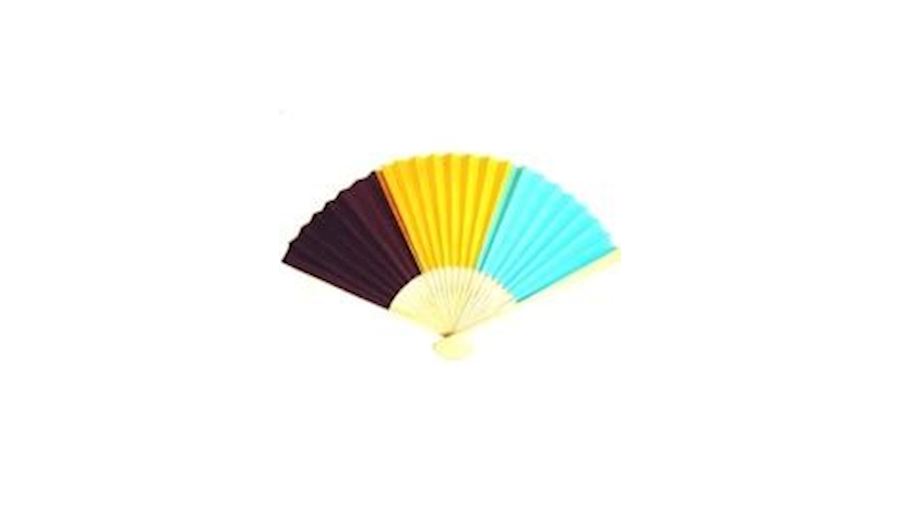 20in Blue/ Yellow/ Burgundy Paper Fans