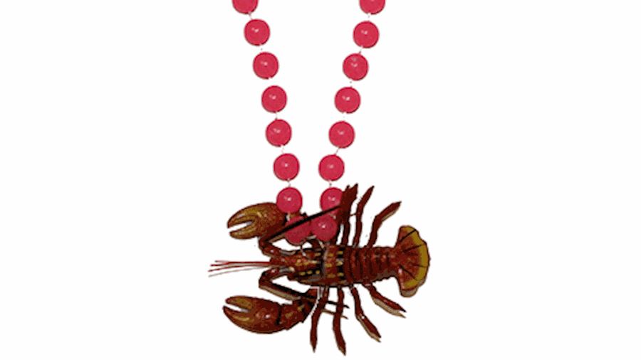 Bobble Beads: Crawfish, Lobster on Pink Disco Ball