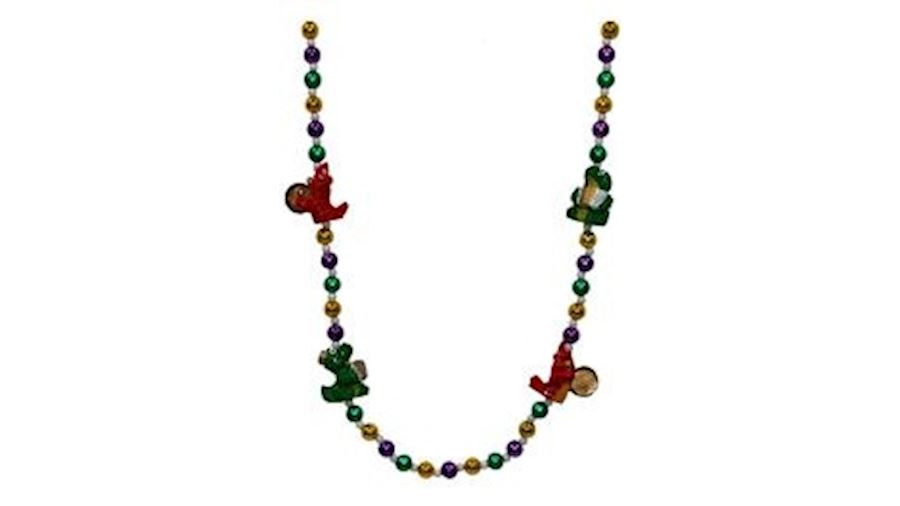 Alligator and Crawfish Mardi Gras Bead-CS