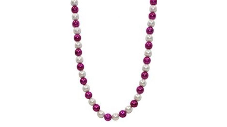 White Pearl and Hot Pink Bead {hot pink bead}-EA