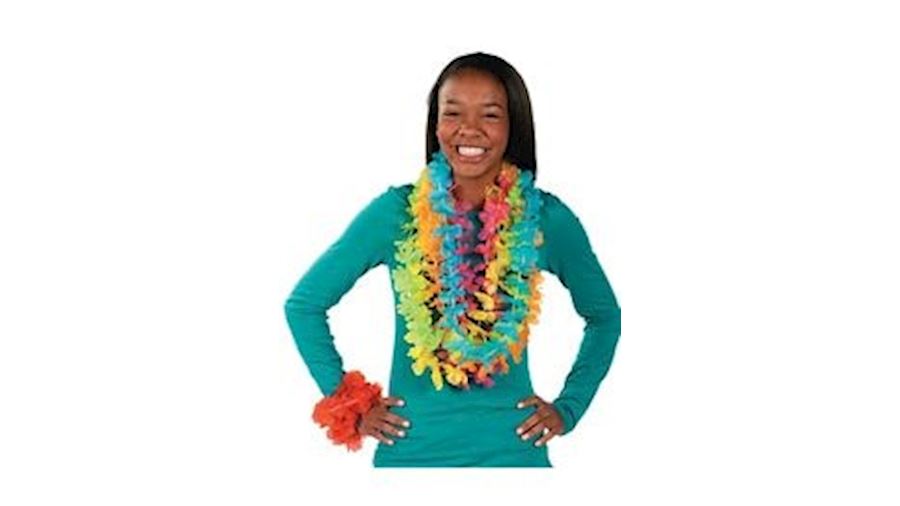 40in Polyester Bright Color Flower Leis-EA