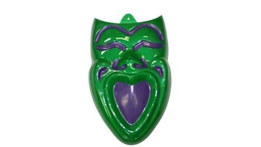 21in x 13in Metallic Green Comedy Face Wall Plaque