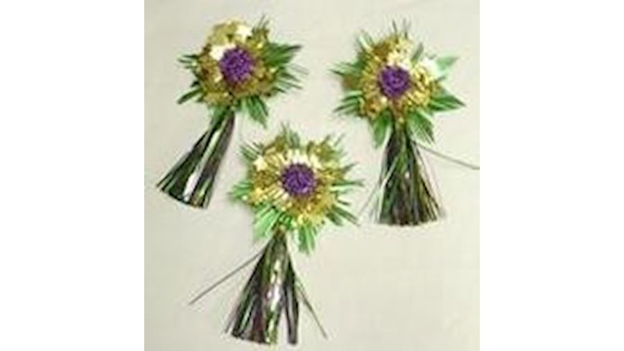 6in Purple/ Green/ Gold Sunflower w/ Tassel