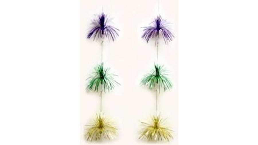 4in Mardi Gras Foil Hanging Ornaments