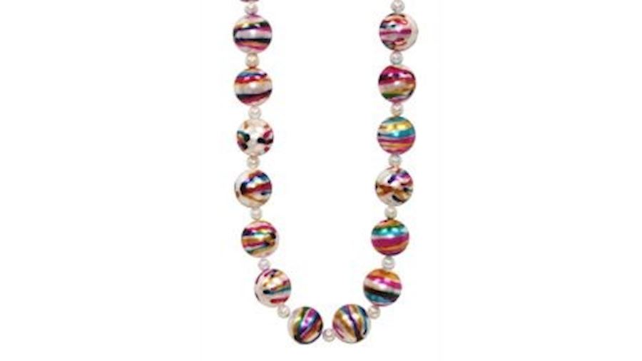 Rainbow Marble Pearl Beads-CS