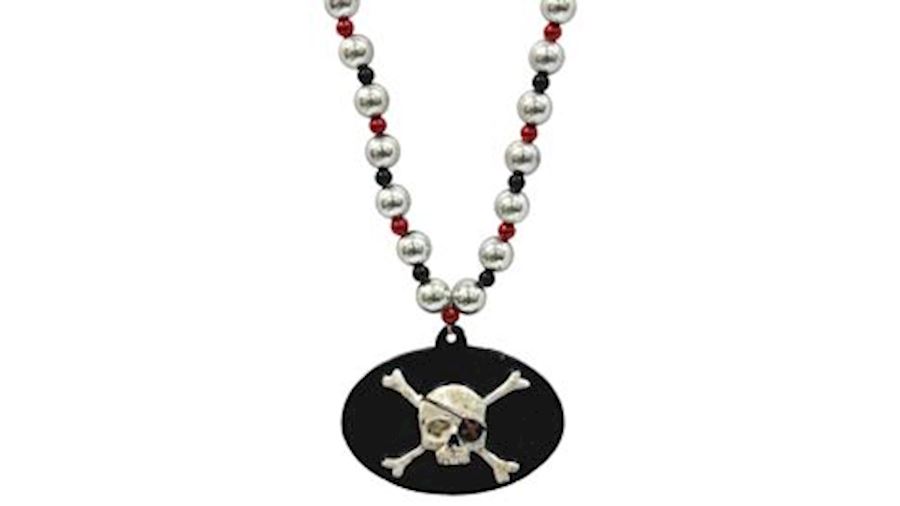 Skull and Cross Bone Medallion Bead-EA