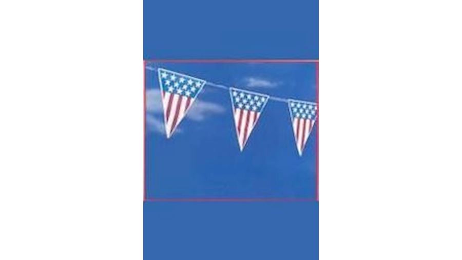 12ft x 11in Metallic Red/ White/ Blue American Fla