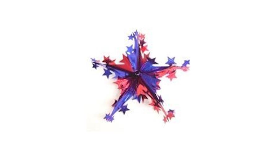 16in Metallic Patriotic Red/ Blue/ Silver Foil Sta