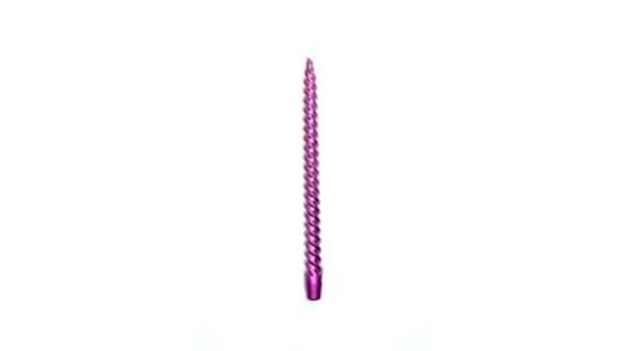 12in Metallic Purple Spiral Taper/ Candle