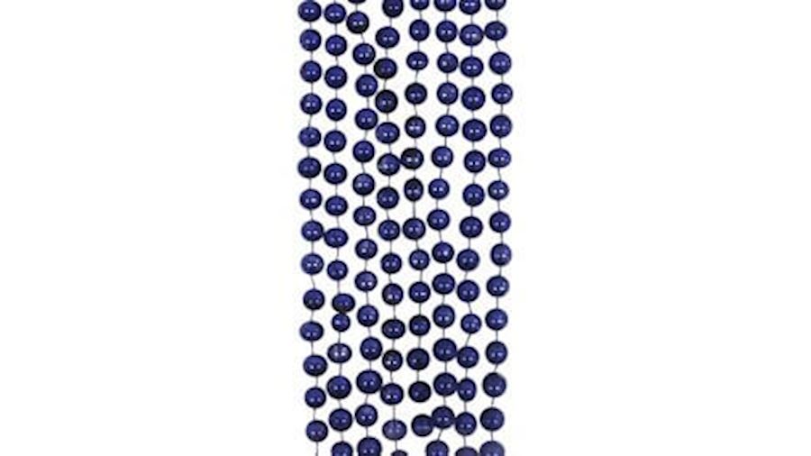 7mm 33in Round Dark Blue Metallic Beads{throw}-BG