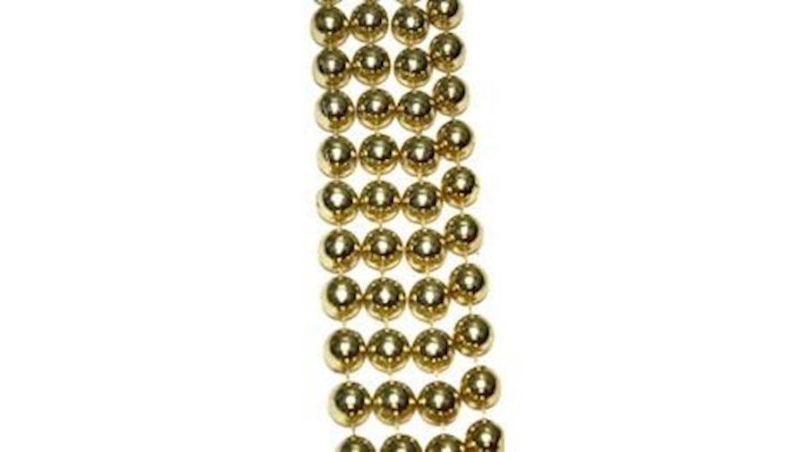 12mm 48in Metallic Gold Mardi Gras Beads{48in, 48 