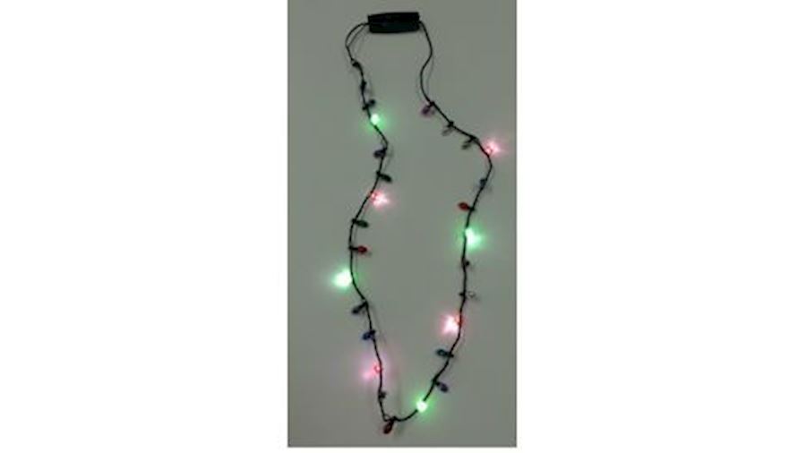 33in Flashing Multicolor LED Bulb Necklace-BG