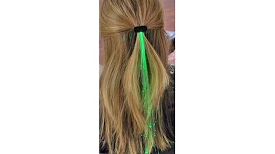 14in Long Green Fiber-optic Hair Lights-EA