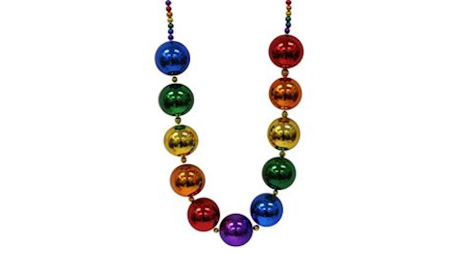 Big Balls Necklace: 60mm Rainbow Colors {pride}-EA