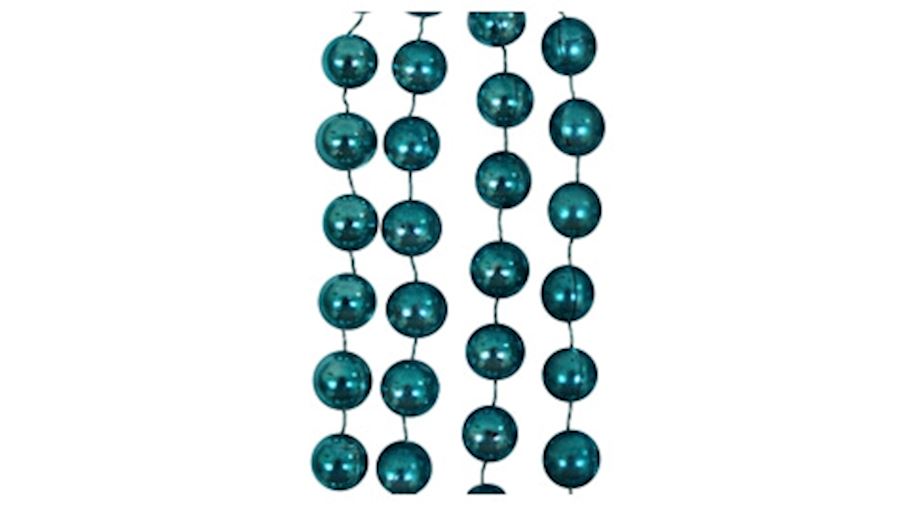 42in 10mm Round Metallic Turquoise / Teal Beads{th