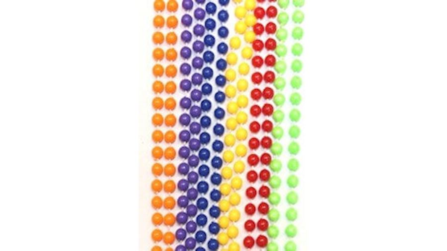 33in 7mm Round Rainbow Non-metallic Assorted Color