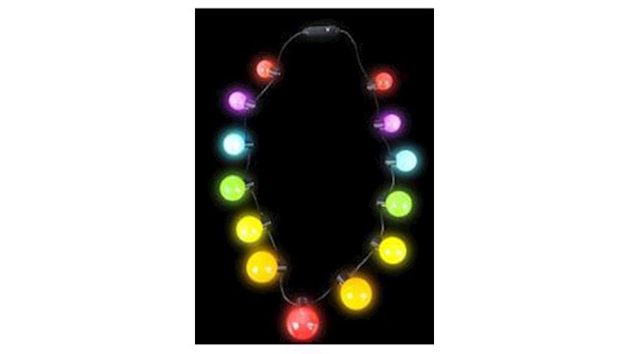 28in Long Light-up Rainbow Ball Necklace-EA