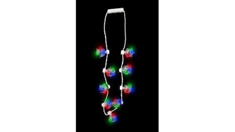 LED Large Disco Ball Charm Light-up Necklace-EA